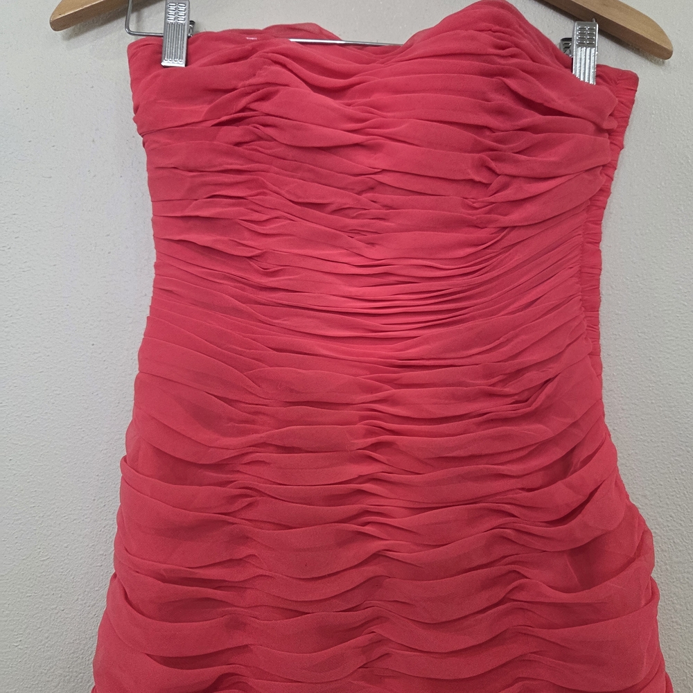 Victor Costa Coral Strapless Dress - Picture 4 of 14